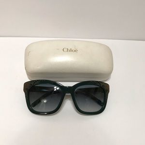 Chloe Dark Green Studded Sunglasses